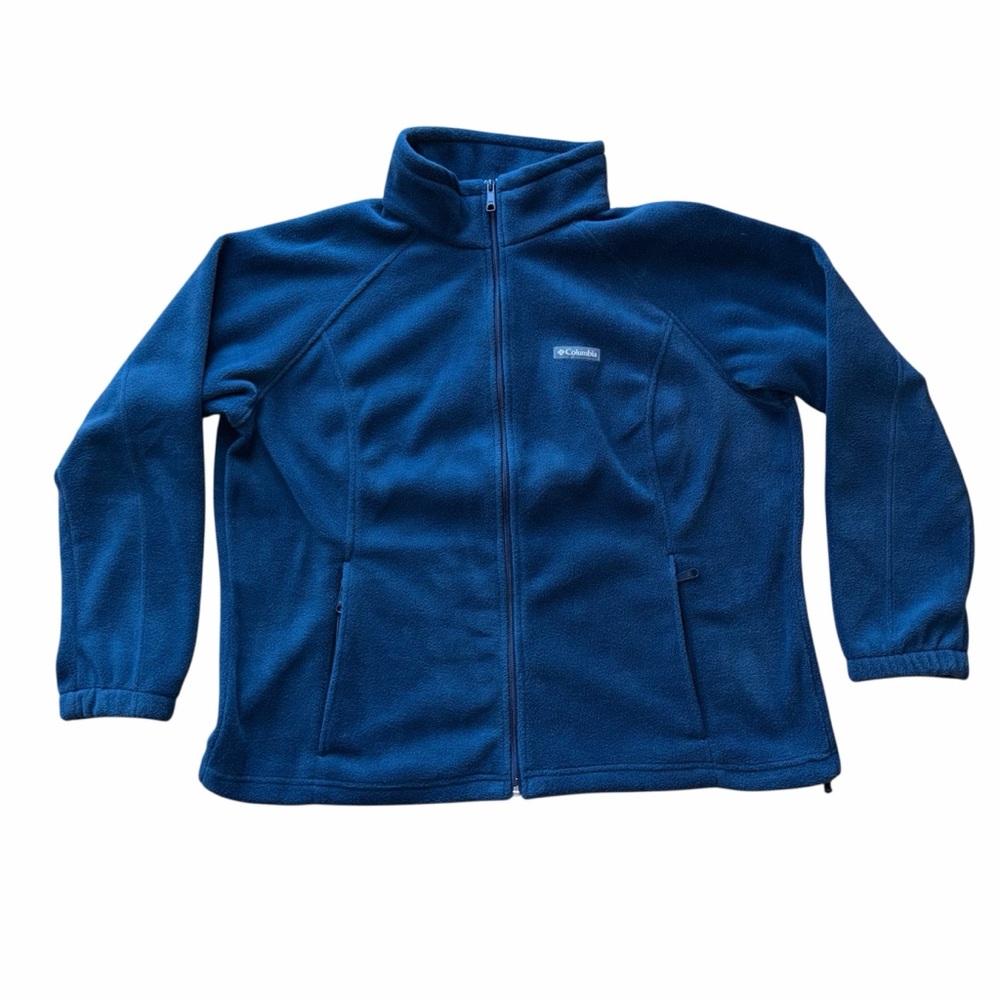 Columbia Women's Fleece Full Zip Jacket Size 2X Navy Blue
